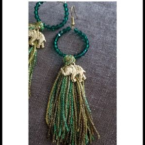 Tassel earrings with charms